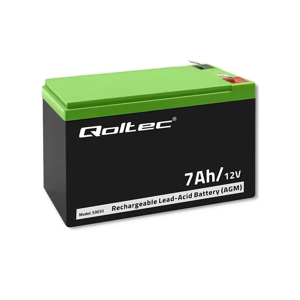 Aku 12V 7Ah T2 Qoltec AGM.webp