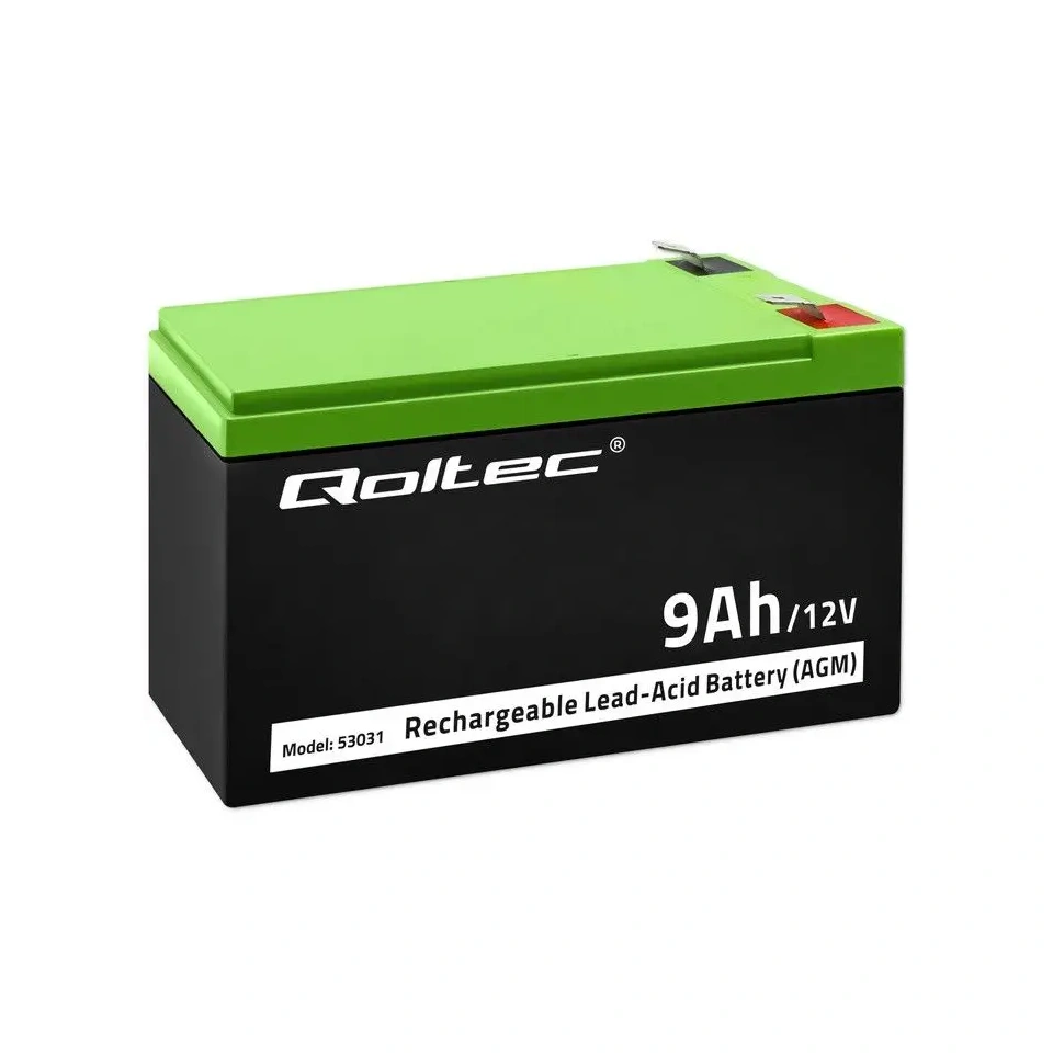 Aku 12V 9Ah T2 Qoltec AGM.webp