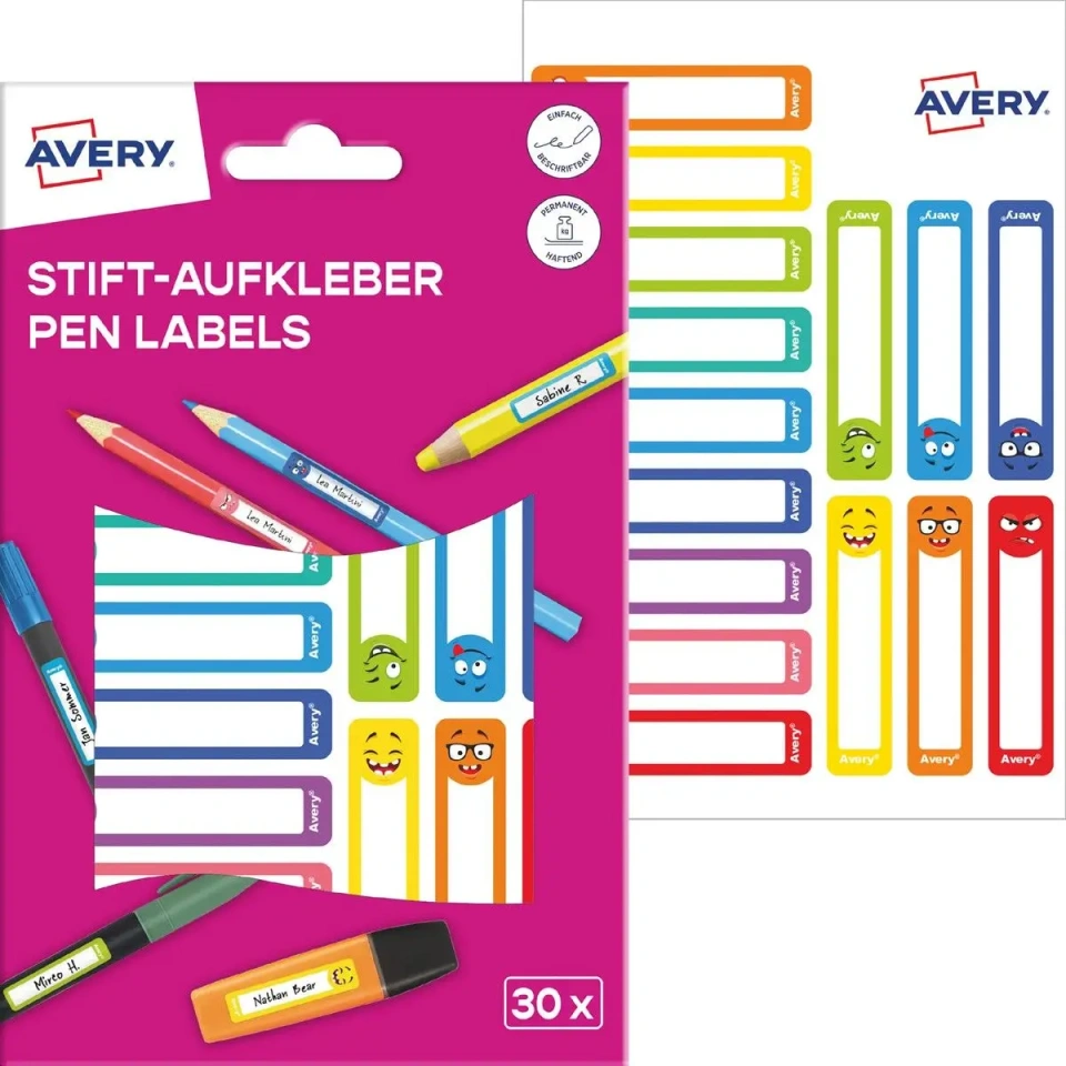 Etiketid kirjutusvahendite sildistamiseks 30tk näod 50x10 ,3.webp