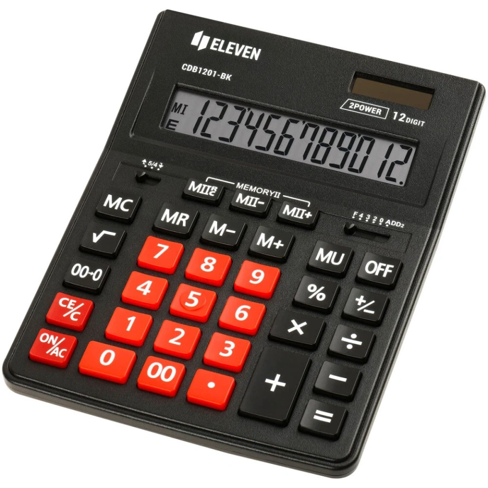 Kalkulaator Eleven CDB1201-BK punane.webp