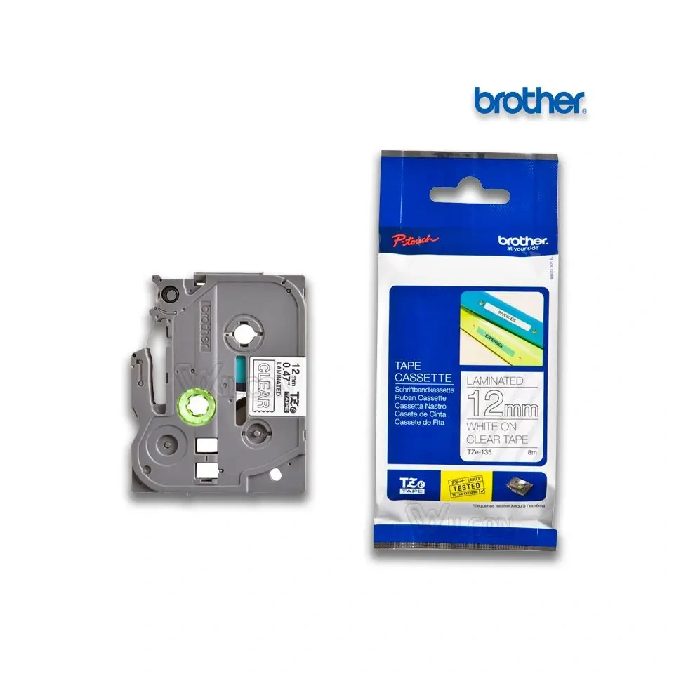 Lint Brother TZE-135 valge läbipaistval 12mm.webp