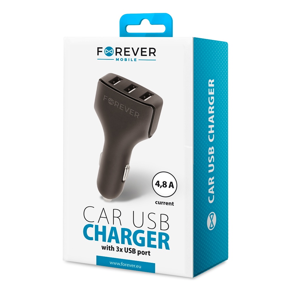 Autolaadija 3xUSB 4,8A Car Charger