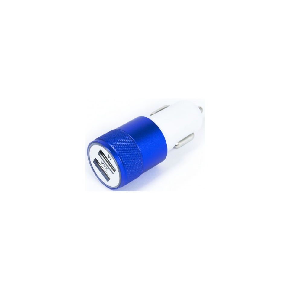Autolaadija Small Metall 1A+2,1A Blue