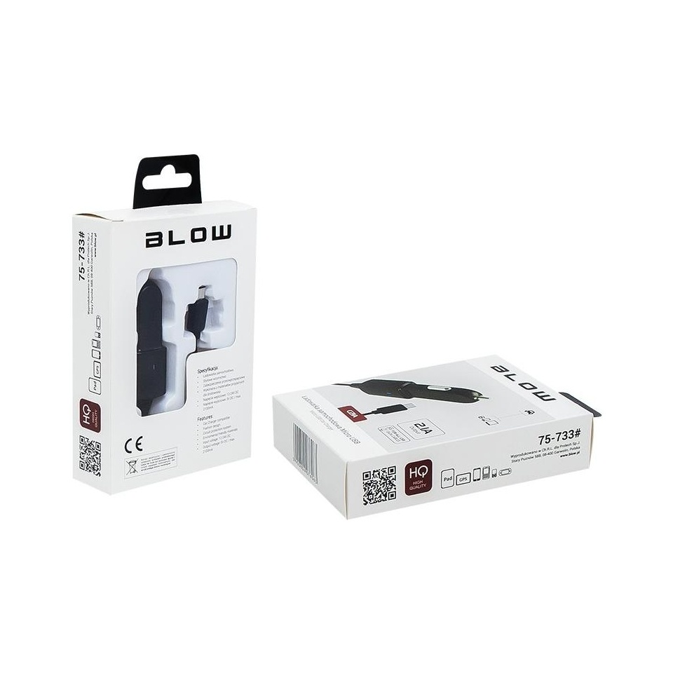 Autolaadija microUSB 2,1A 12-24V BLOW