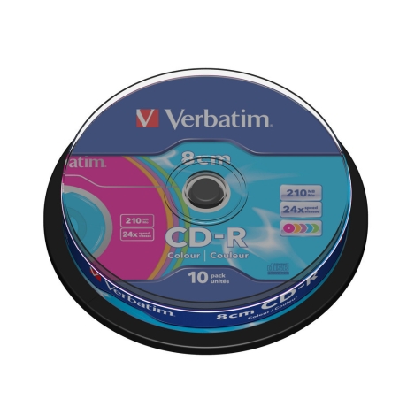 CD-R Verbatim 210MB 24x 8cm 10tk/pk Colo