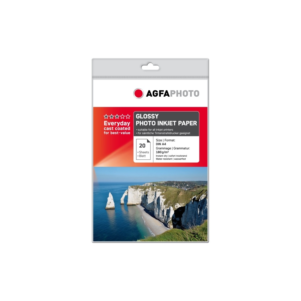 Fotopaber A4 180g glossy 20tk AgfaPhoto