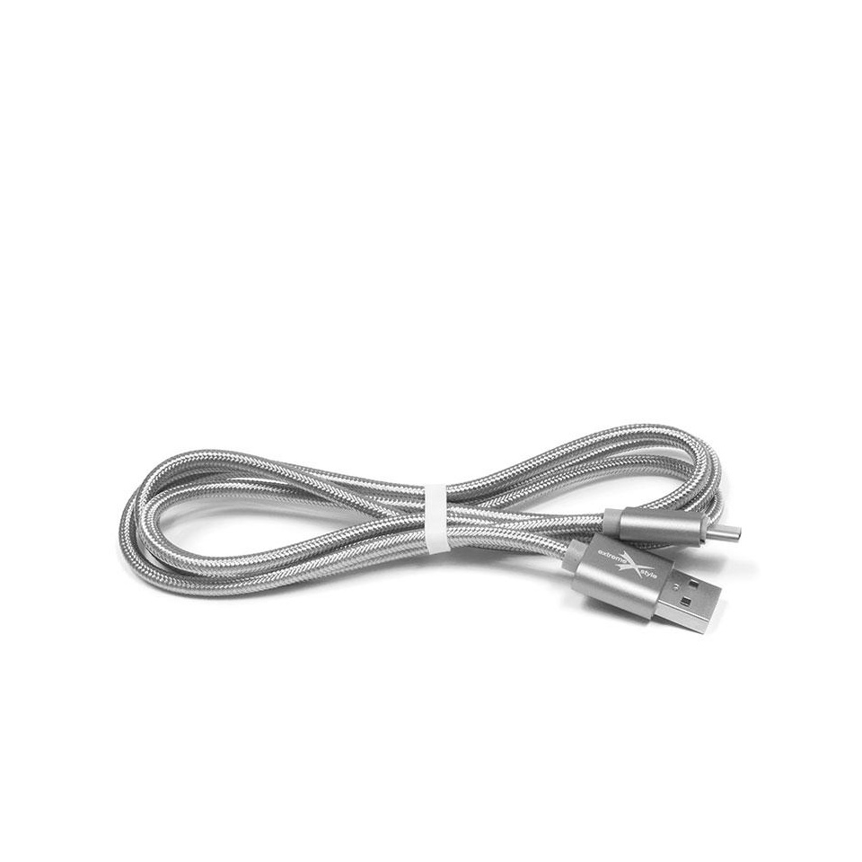 Kaabel USB-C Braided Strong Silver