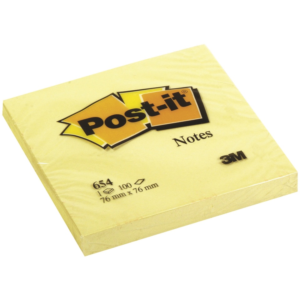 Märkmepaber Post-it 76x76mm kollane