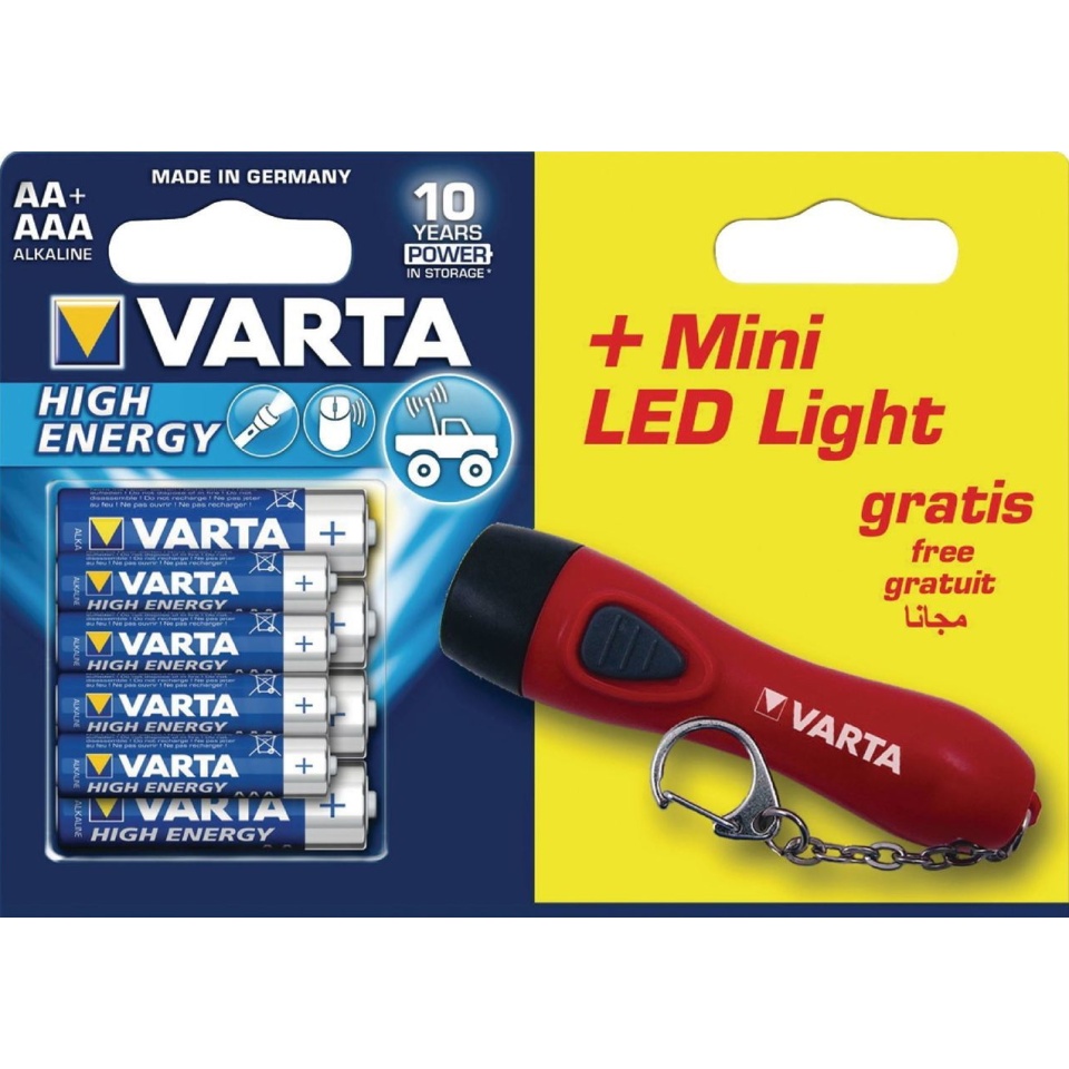 Patarei  4xAA+4xAAA + taskulamp VARTA