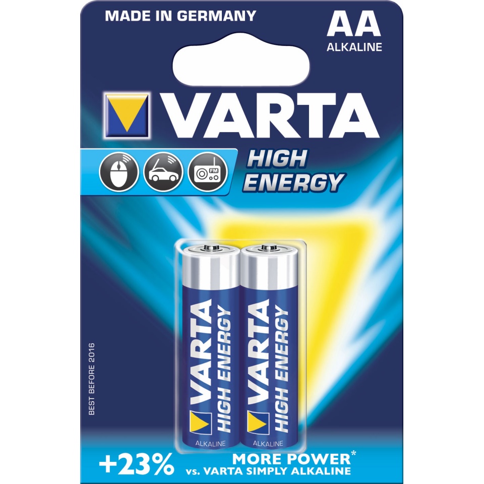 Patarei  AA LR6 Varta High Energy 2tk