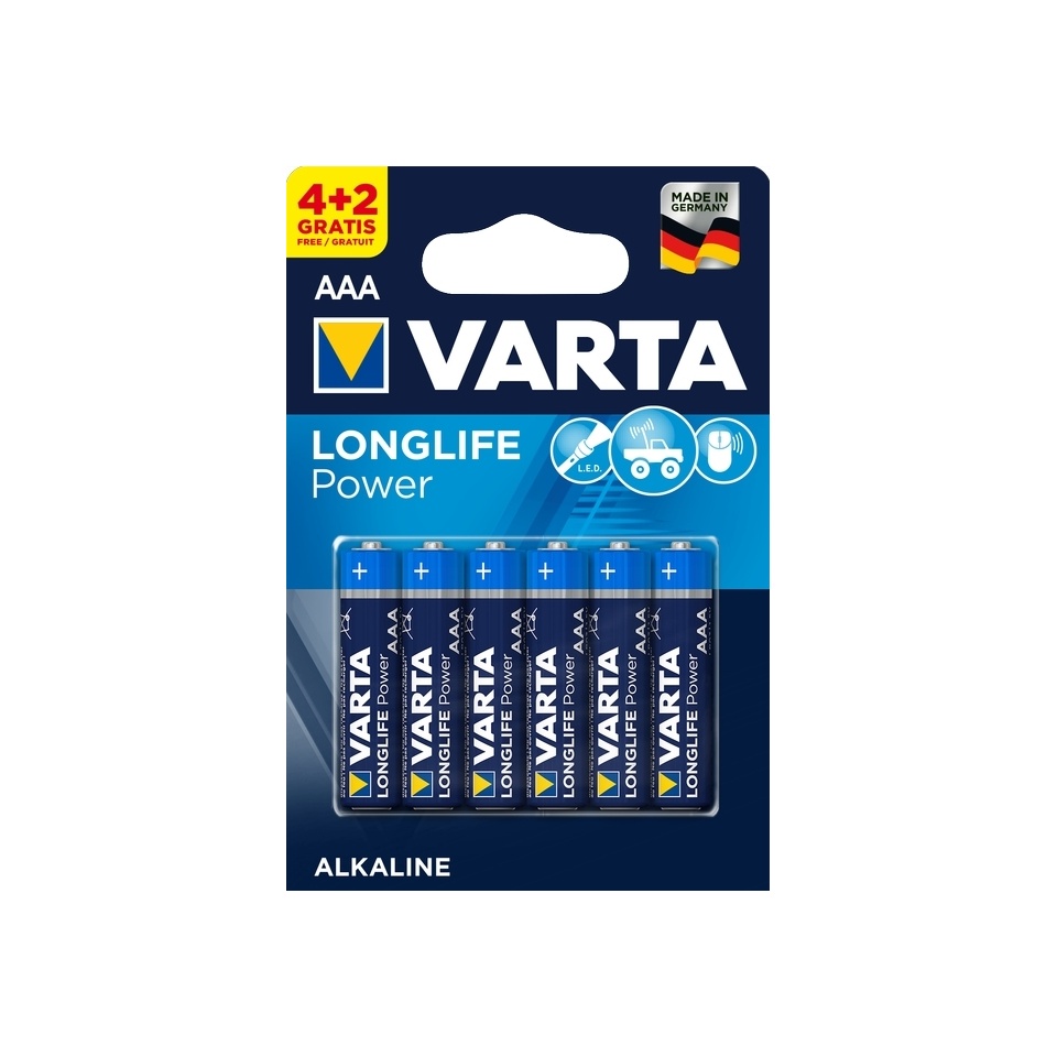 Patarei AAA LR03 Varta LongLife 6tk