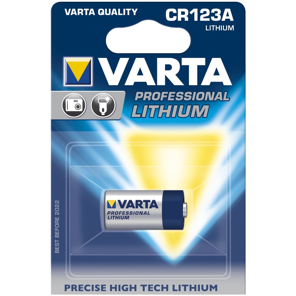 Patarei CR123A Varta 1380mAh Lithium