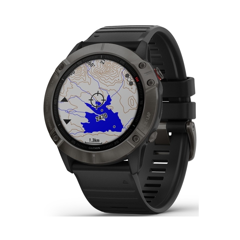 Garmin Fenix 6X Safiir süsinik hall/must