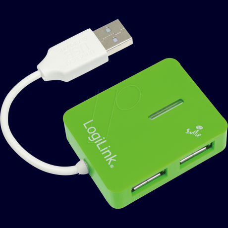 USB HUB 4 porti Logilink Smile Green