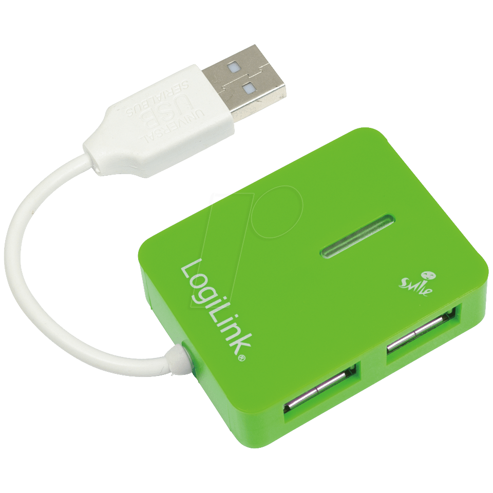 USB HUB 4 porti Logilink Smile Green