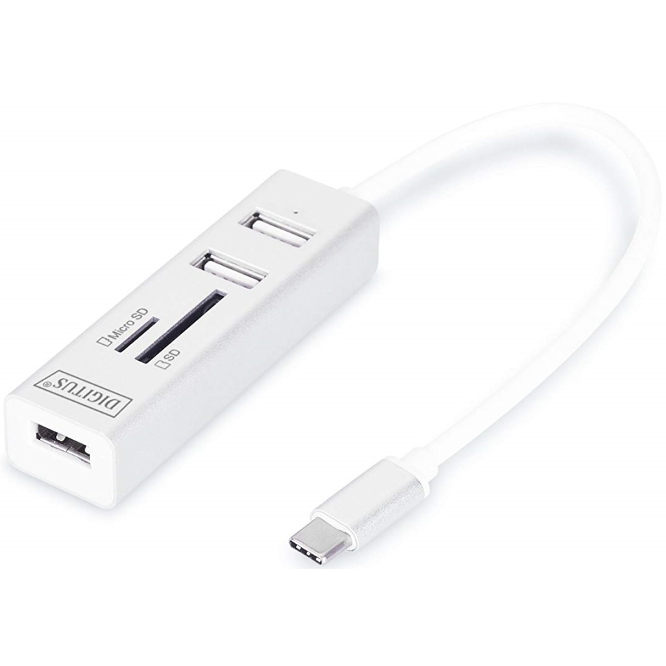 HUB USB-C OTG 3xUSB+MicroSD+SD