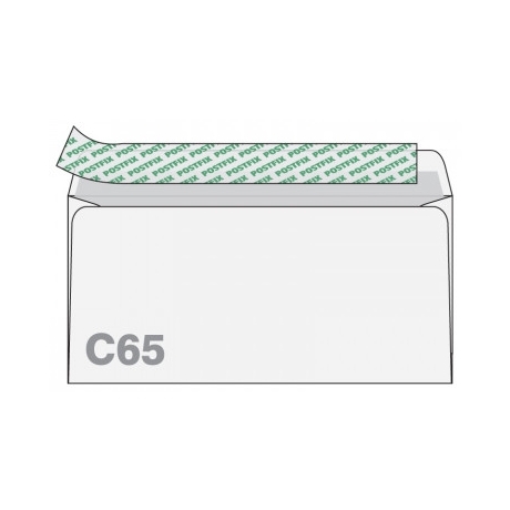 Ümbrik C65 aknata valge iseliimuv 25tk