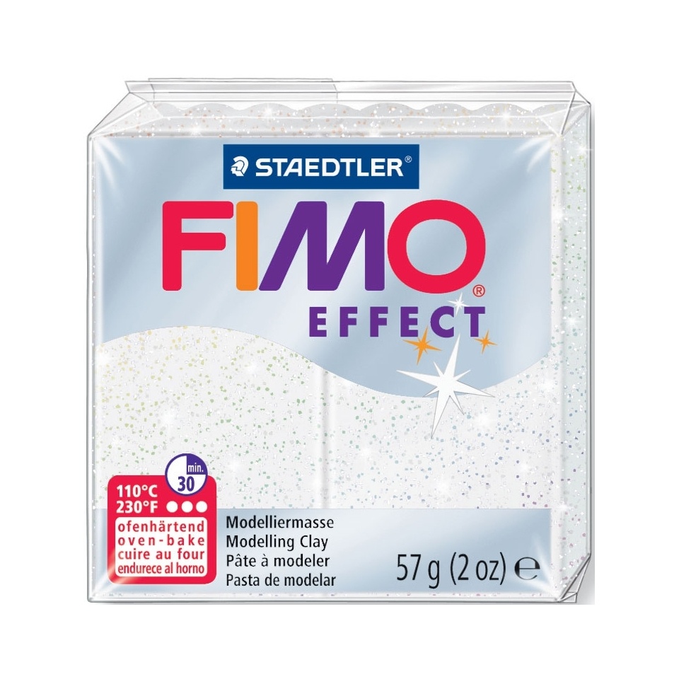 Voolimissavi Fimo Effect valge glitter