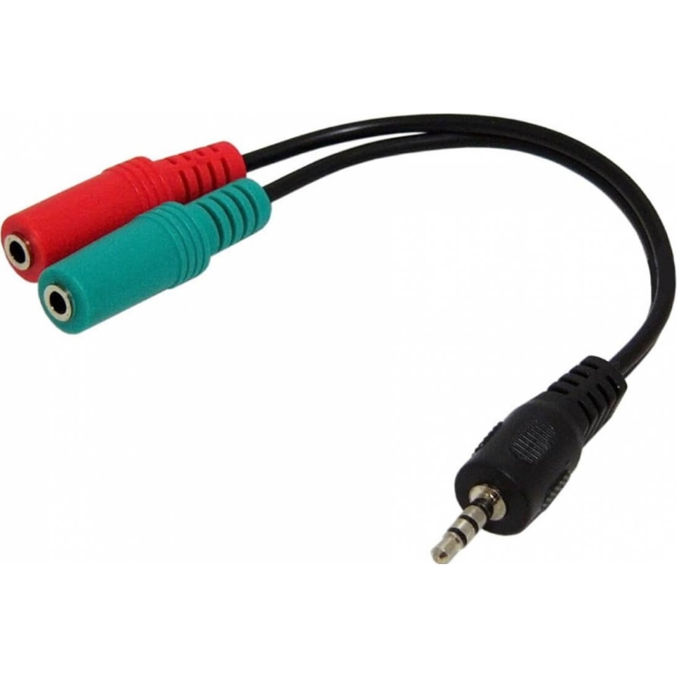 Adapter Audio 3,5mm 4-pin ->2x3,5mm