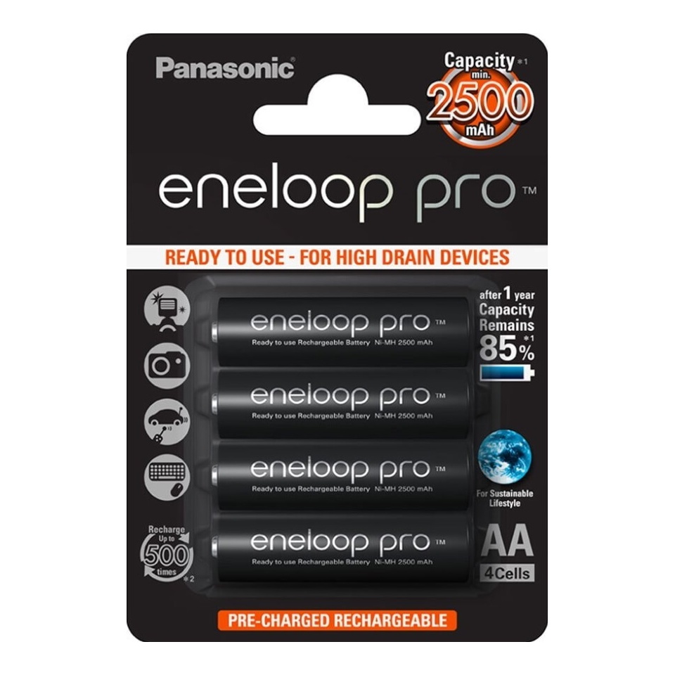 Aku AA 2500mAh Eneloop Pro 4tk/pakis