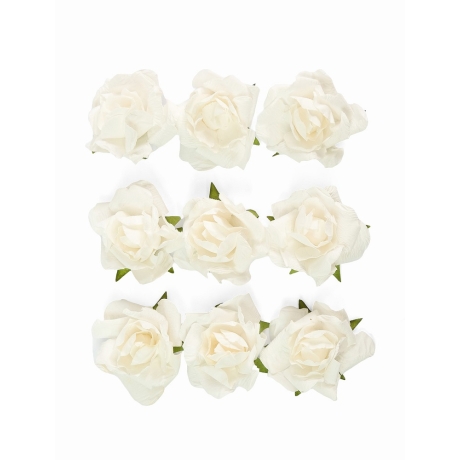 Paberlilled 9tk/pk liimuvad roosid valge