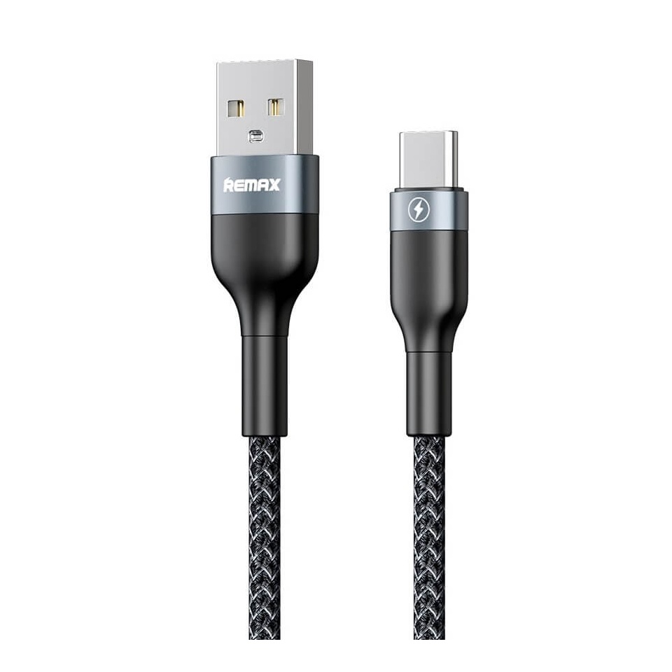 Kaabel USB-C Nylon Strong Black 2,4A