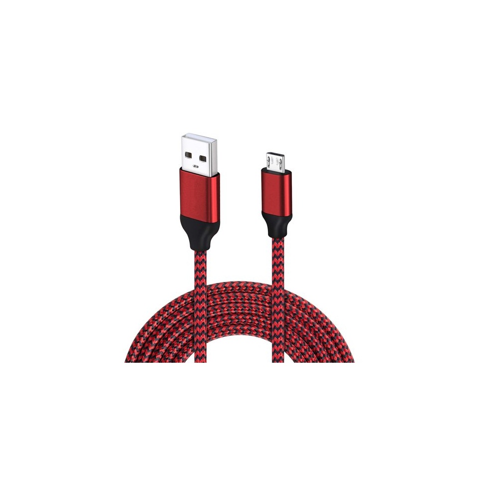 Kaabel microUSB Braided Strong 1m RED