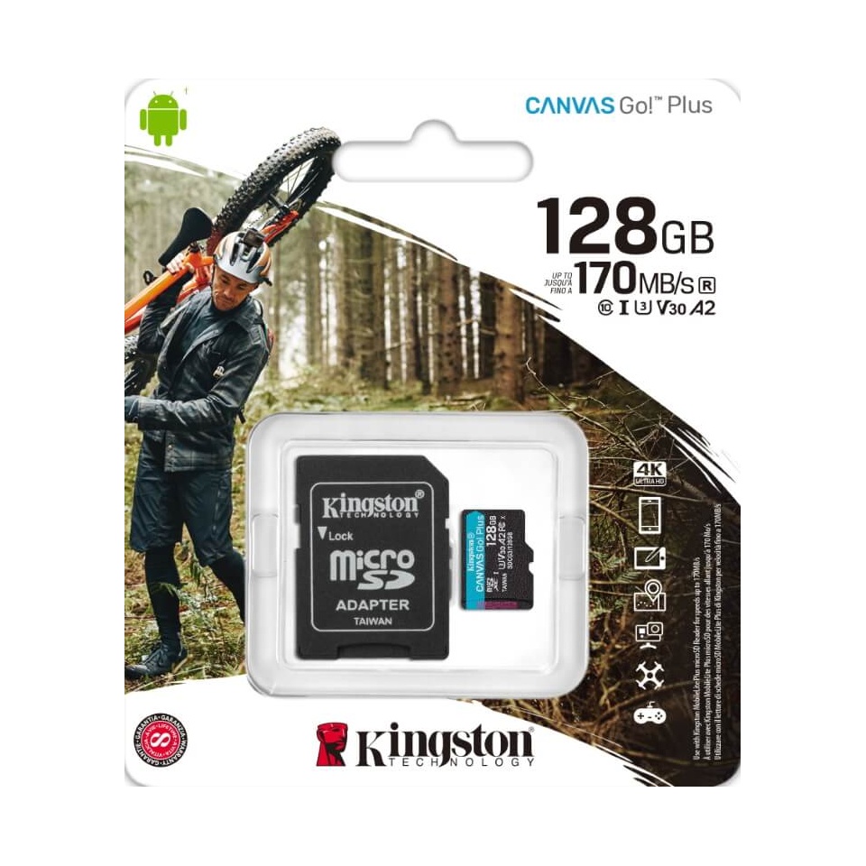 Mälukaart 128GB MicroSD Kingston 4K U3