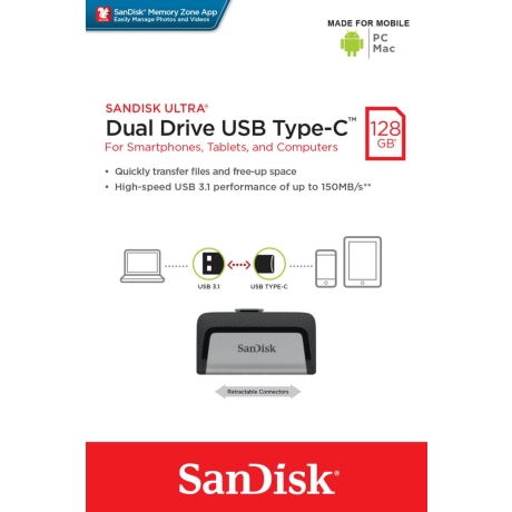 Mälupulk 128GB Sandisk Ultra DualD USB-C