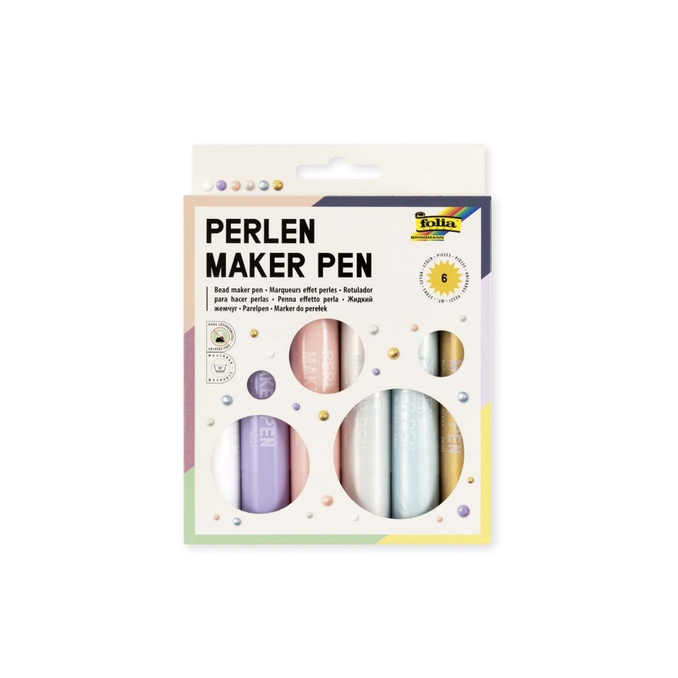 Pärlimarkerite komplekt 6värvi x 30ml