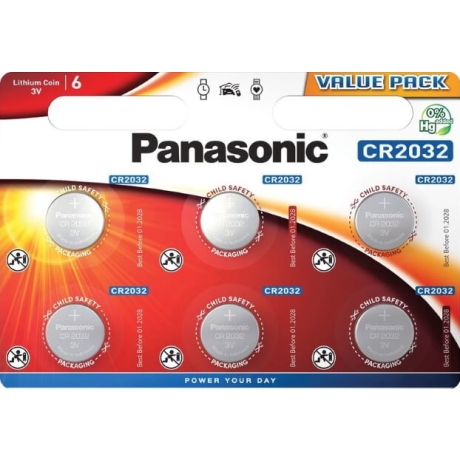 Patarei CR2032 3V Panasonic 6tk