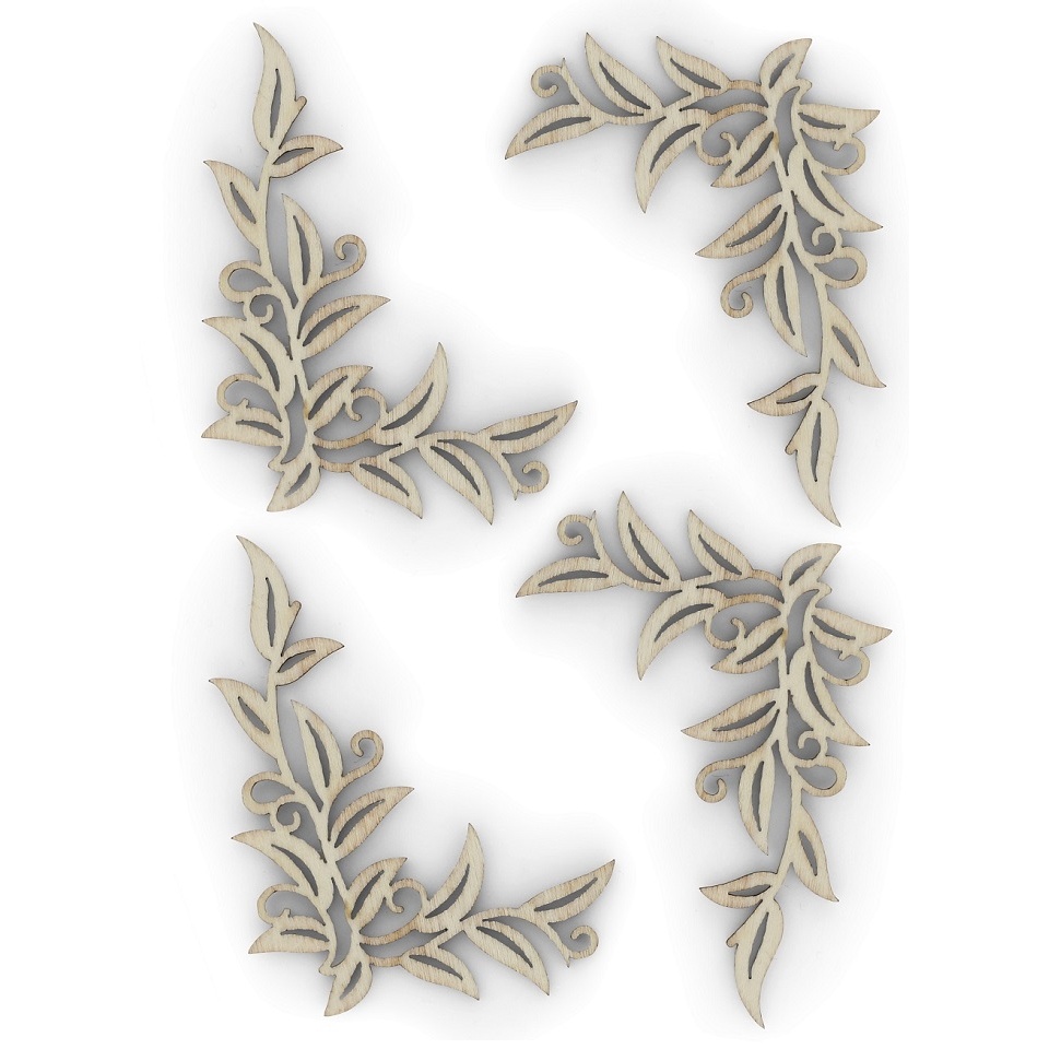 Puidust ornamendid 4tk/pk lehed