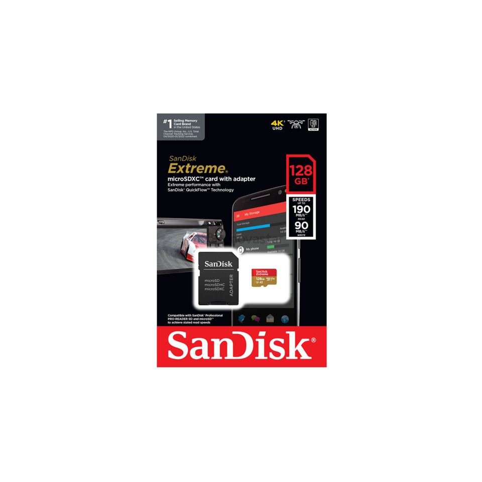 Mälukaart 128GB Sandisk Extreme 4K U3