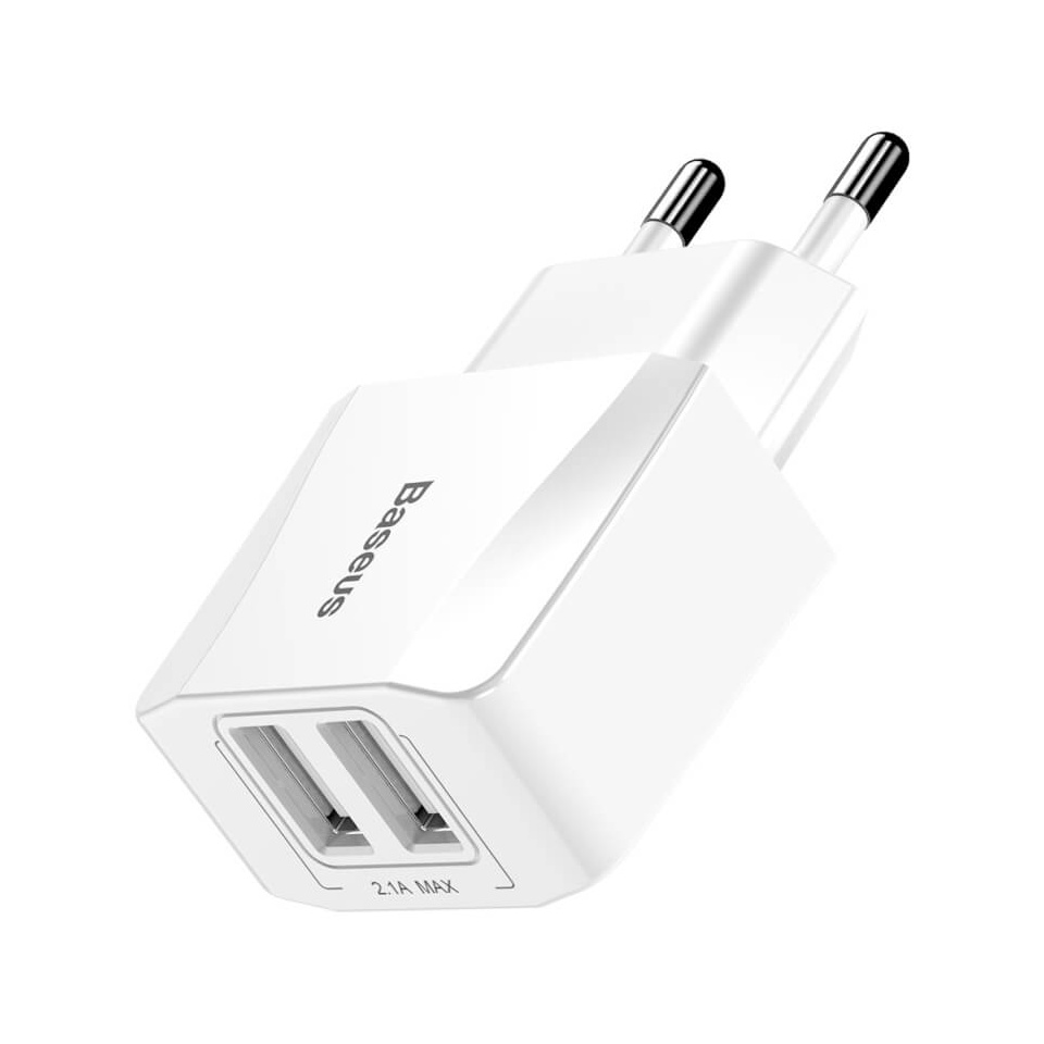 Toalaadija 2xUSB 2,1A Baseus White