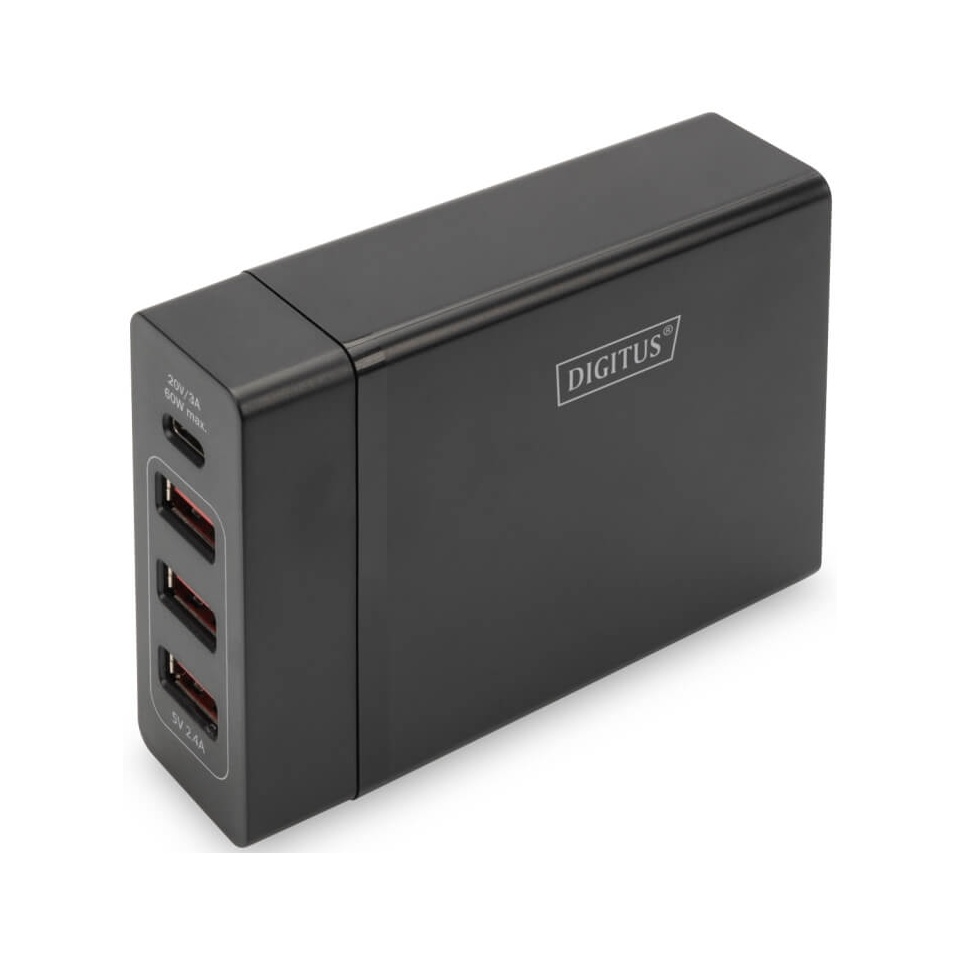 Toalaadija USB-C 5-20V 3A 60W+3xUSB 2,4A