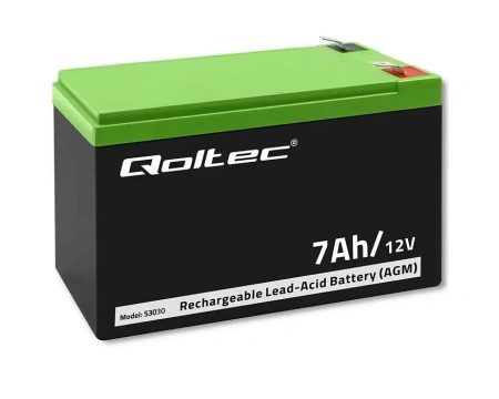 Aku 12V 7Ah T2 Qoltec AGM