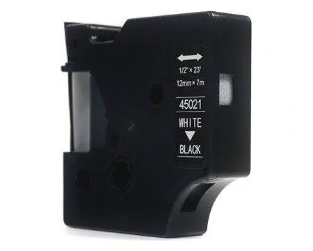 Dymo lint 45021 12mm analoog- valge mustal