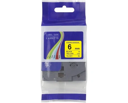 Lint Brother TZE-611 6mmx8m analoog, must kollasel