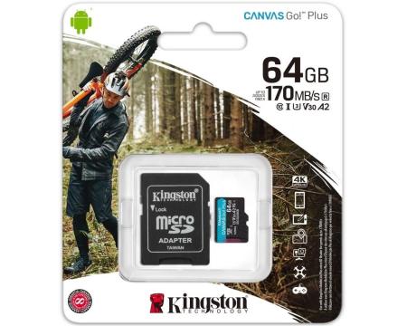 Mälukaart 64GB MicroSD Kingston 4K U3