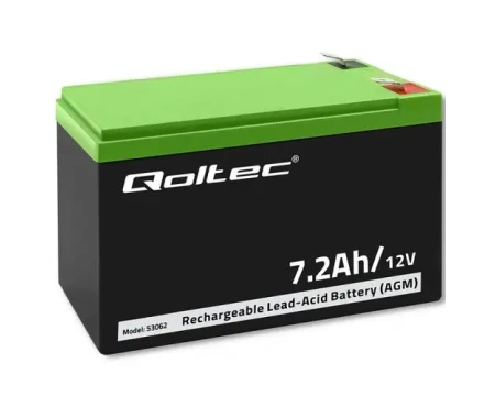 Qoltec Long Life aku 12V 7,2Ah T2 