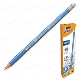 Harilik pliiats HB BIC kolmetahuline+ kustukumm