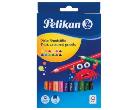 Värvipliiats Pelikan 12tk JUMBO kolmnurk