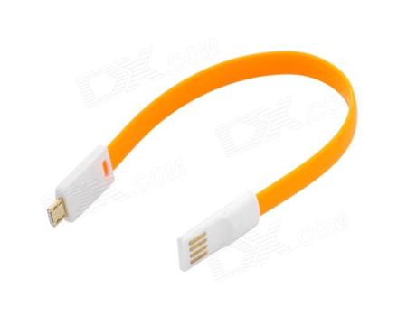 Kaabel microUSB-USB Magnes 20cm orange