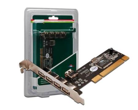 Kaart arvutile USB  4+1 porti PCI Digitus