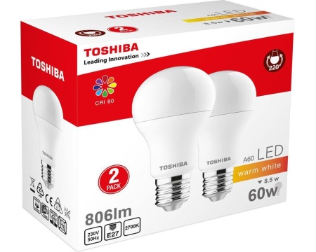 LED pirn E27 9W 230V A60 Toshiba 2tk