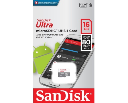 Mälukaart 16GB Sandisk Ultra C10