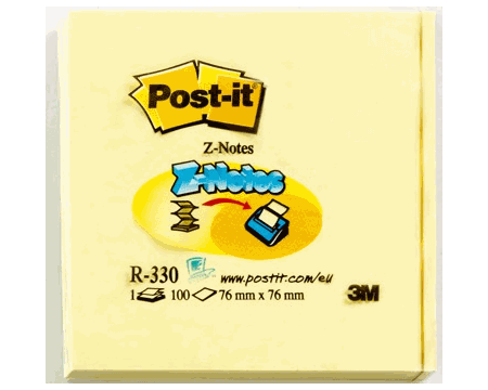 Märkmepaber Post-It Z 76x76mm kollane