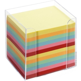 Märkmepaber boxis 9,5x9,5x9,5cm värvil.
