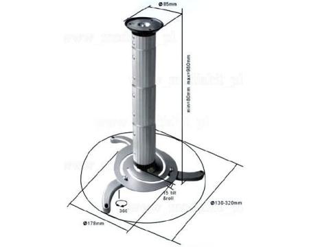 Projektori laekinnitus MC517 8-98cm 10kg