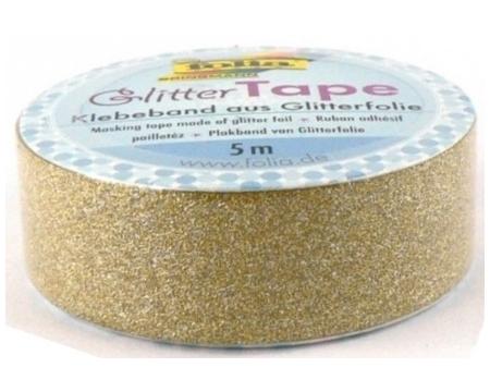 Glitter teip 5m rullis 15mm kuld